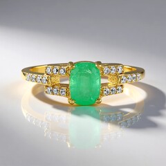 Anello in argento con Smeraldo Russo (Adela Silber)