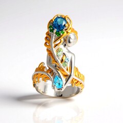 Anello in argento con Topazio Blu Londra