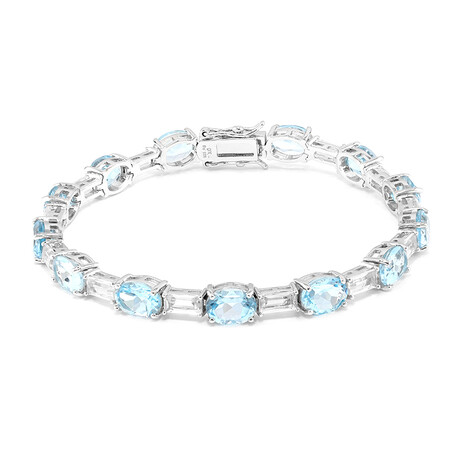 Bracciale in argento con Topazio Blu Cielo