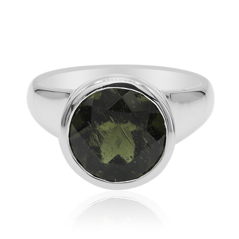 Bague en argent et Moldavite