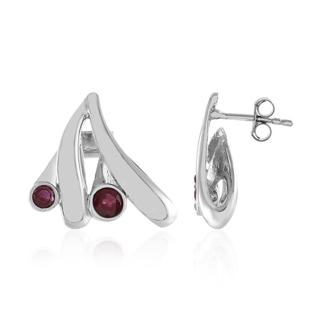 Boucles d'oreilles en argent et Rubis de Madagascar (de Melo)
