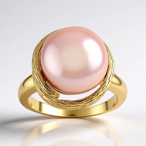 Anello in argento con Perla Ming Porpora (TPC)