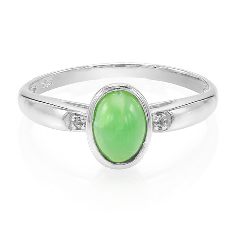 Anello in argento con Crisoprasio Imperiale