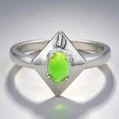 Anello in argento con Crisoprasio Imperiale