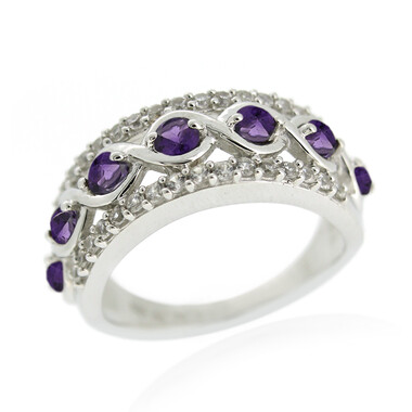 Anello in argento con Ametista Zambiana