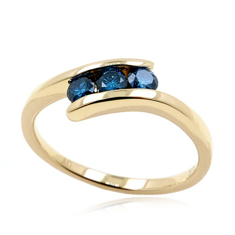 Blauer SI2 Brillant-Goldring