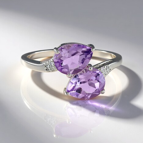 Anello in argento con Ametista Rose de France
