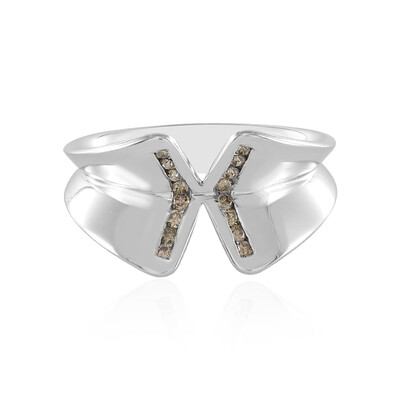Bague en argent et Diamant champagne I2 (de Melo)