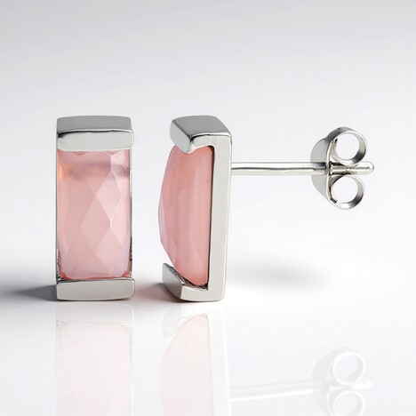Orecchini in argento con Calcedonio Rosa