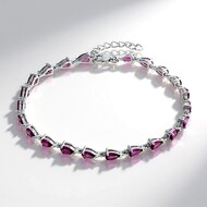 Brazalete en plata con Rodolita