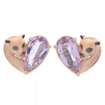 Boucles d'oreilles en argent et Améthyste Rose de France (Gems en Vogue)