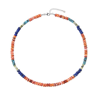 Collana in argento con Conchiglia di Ostrica Spinosa Arancione