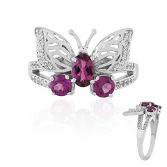 Magenta-Granat-Silberring