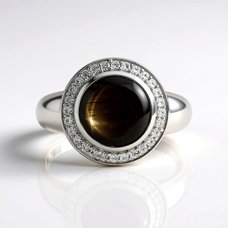 Anello in argento con Zaffiro Stellato Nero (de Melo Essence)