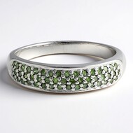 Fancy Diamond Silver Ring