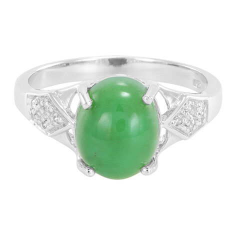 Zilveren ring met een keizerlijk chrysopraas
