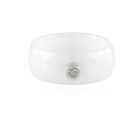 Himmelblauer SI2 Brillant-Keramikring