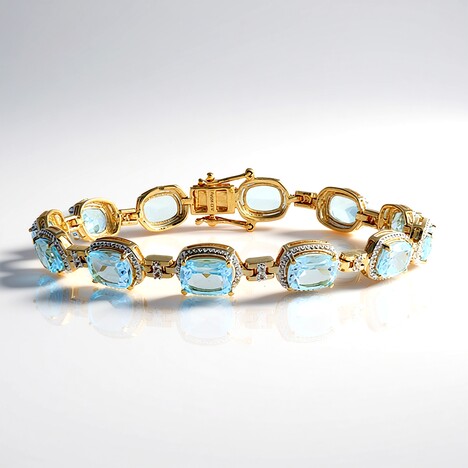 Bracciale in argento con Topazio Blu Cielo