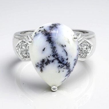 Dendriten-Achat-Silberring