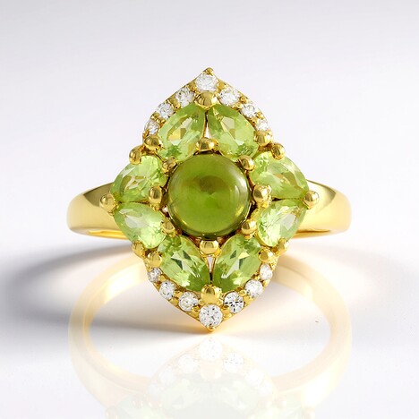Anello in argento con Vesuvianite