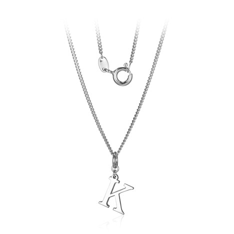 Silberhalskette- Buchstabe K