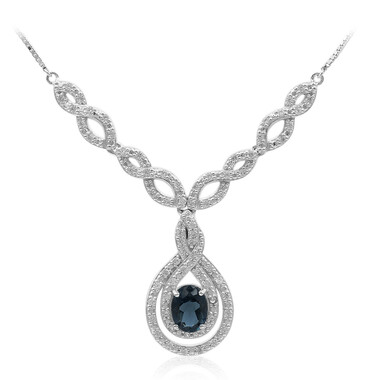 Collar en plata con Topacio azul de Londres
