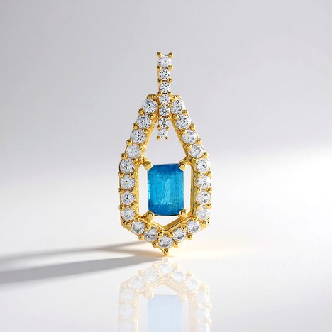 Ciondolo in argento con Apatite Blu Neon