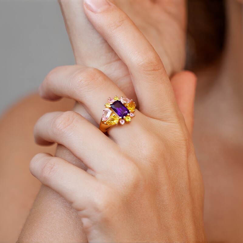 9K Siberian Amethyst Gold Ring (Adela Gold)