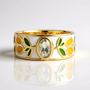 Anillo en plata con Amatista verde