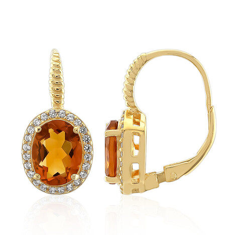 Zilveren oorbellen met Madeira citrienstenen