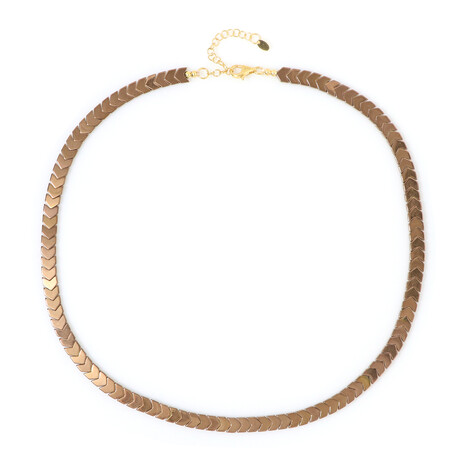 Bronze-Hämatit-Silberhalskette