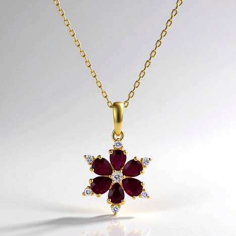 Collana in oro con Rubino Mozambico AAA (CIRARI)