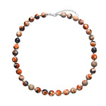 Mongolischer Achat-Silberhalskette