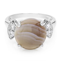 Anello in argento con Agata Botswana