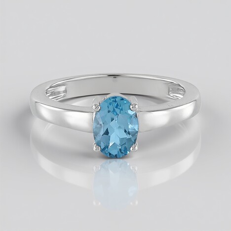 Bague en argent et Topaze bleu Suisse