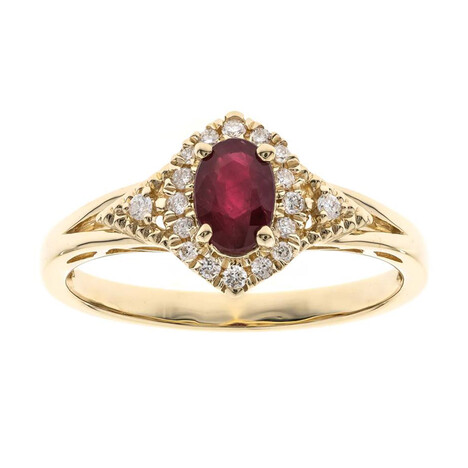 Gouden ring met een AAA Mozambique robijn