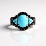 Anello in argento con Turchese Sleeping Beauty (Faszination Türkis)
