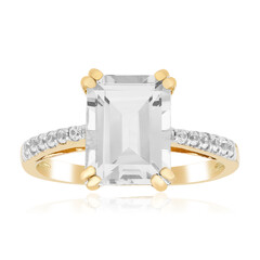 Zilveren ring met een witte topaas