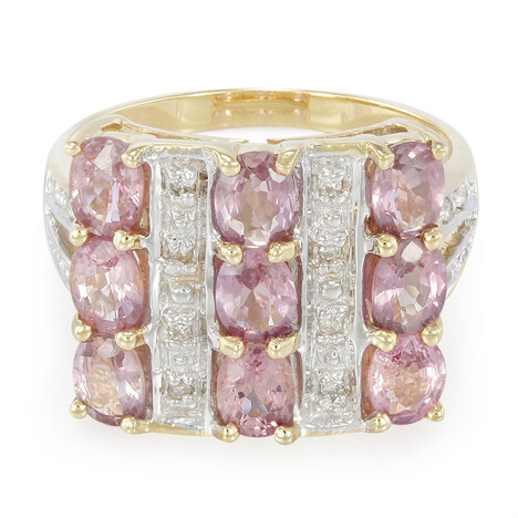 Nicht erhitzter Padparadscha-Saphir-Goldring (AMAYANI)