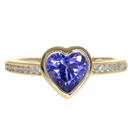 Gouden ring met een AAA tanzaniet (CIRARI)