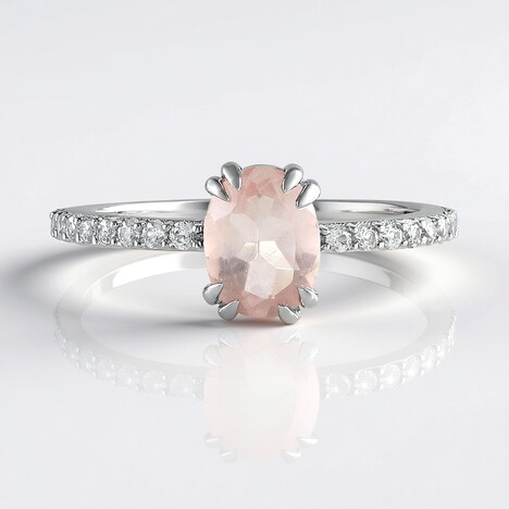 Anello in argento con Quarzo Rosa