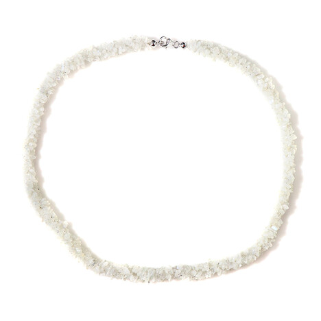 Regenbogen-Mondstein-Silberhalskette