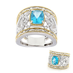 Anello in argento con Topazio Blu Paraiba