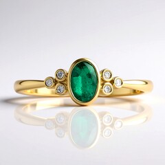 Anello in oro con Smeraldo Zambia AAA
