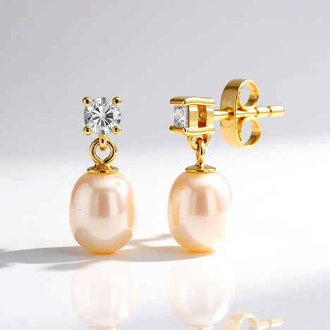 Orecchini in argento con Perla d'Acqua Dolce Bianca