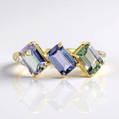 Anello in oro con Tanzanite (non riscaldata)