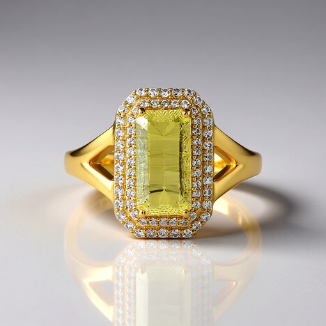 Anello in argento con Quarzo Limone