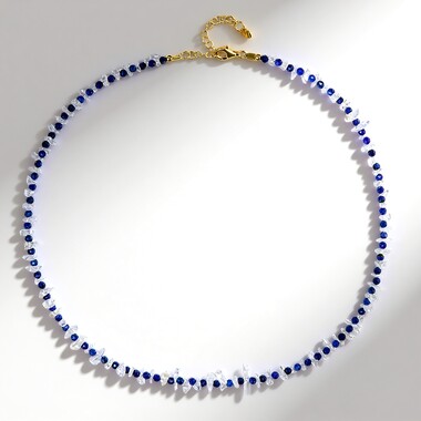 Naszyjnik ze srebra pozłacanego - Lapis lazuli