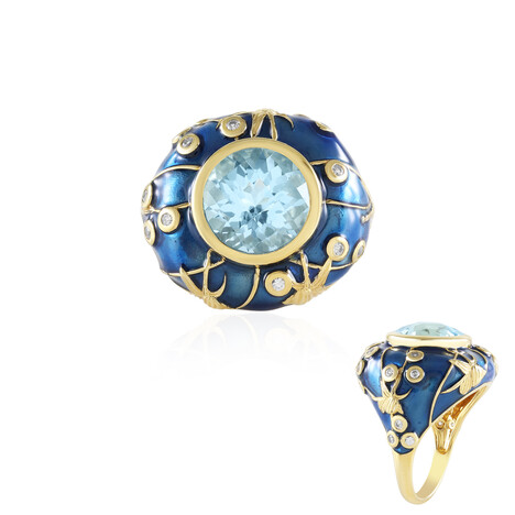 Sky Blue Topaz Silver Ring (Adela Silber)