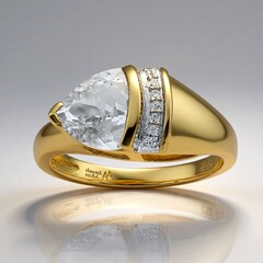 Anello in oro con Quarzo Herkimer